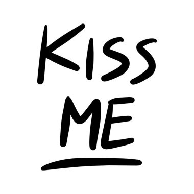 İzole edilmiş beyaz baground vektör el yazısıyla yazılmış el yazısıyla öp beni.