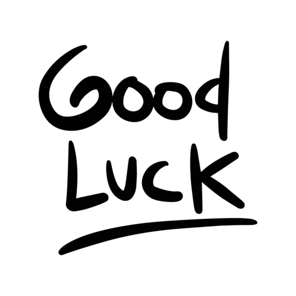 Good Luck Vector Handwritten Text Isolated White Baground Vector Hand — Stock vektor