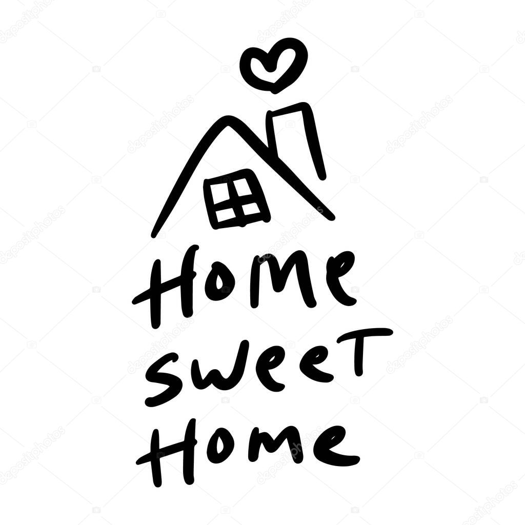 home sweat home vector Handwritten text on isolated white baground vector hand written lettering