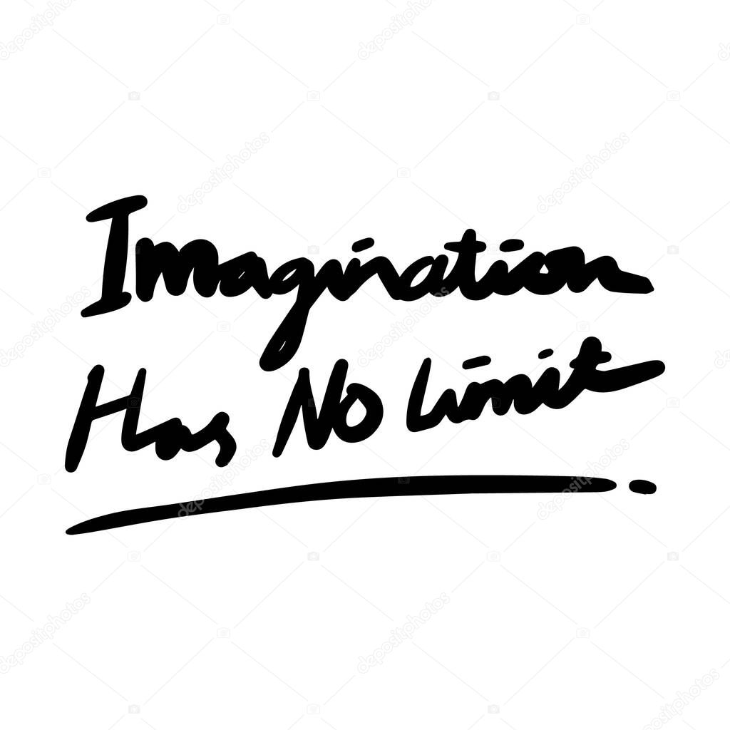 imagination has no limit vector Handwritten text on isolated white baground vector hand written lettering