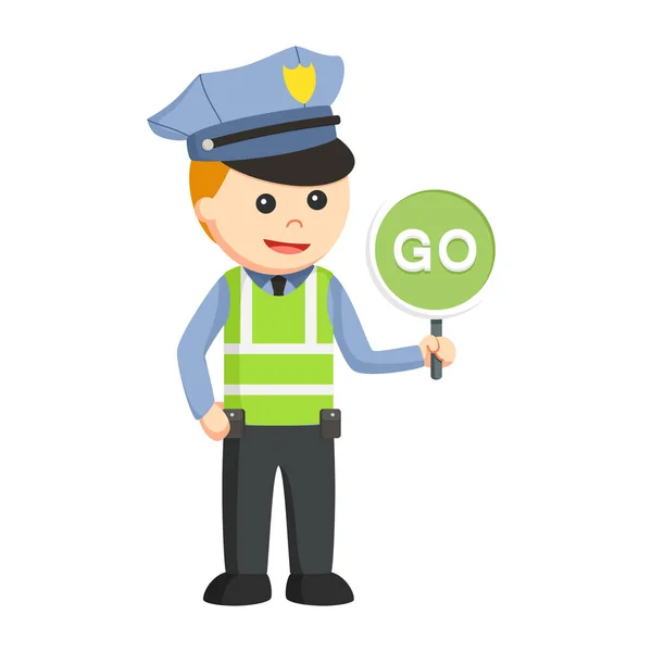 Traffic Police Sign Design Character White Background — Stock Vector