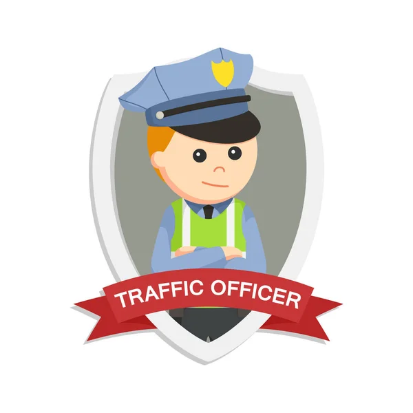 Traffic Officer Emblem Design Character — Stock Vector