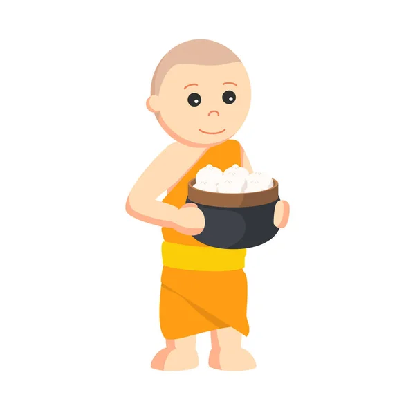 Monk Holding Meat Bun Royalty Free Stock Vectors