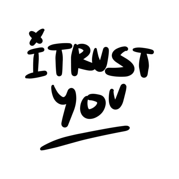 Trust You Vector Handwritten Text Isolated White Baground Vector Hand — ストックベクタ