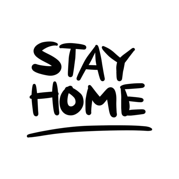 Stay Home Vector Handwritten Text Isolated White Baground Vector Hand — стоковый вектор