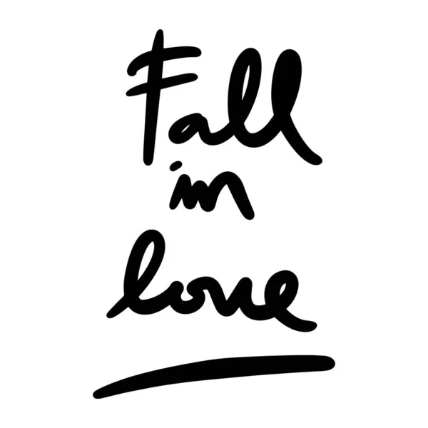 Fall Love Vector Handwritten Text Isolated White Baground Vector Hand — Vettoriale Stock