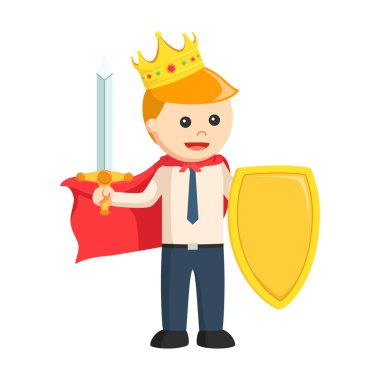 The king hold weapon design character on white background
