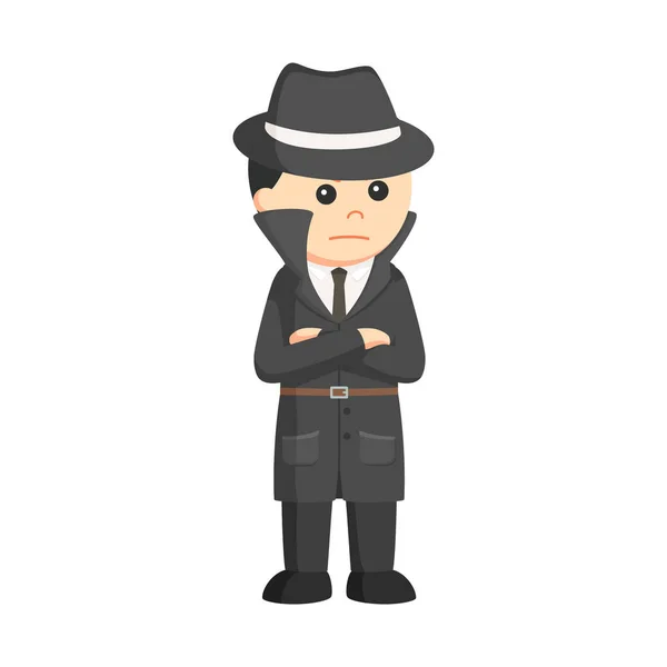 Spy Pose Design Character White Background — Διανυσματικό Αρχείο