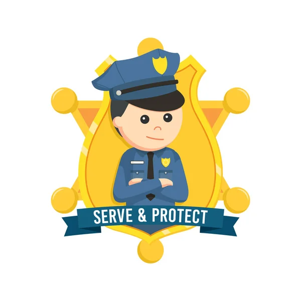 Polisens Emblem Design Karaktär Emblem — Stock vektor