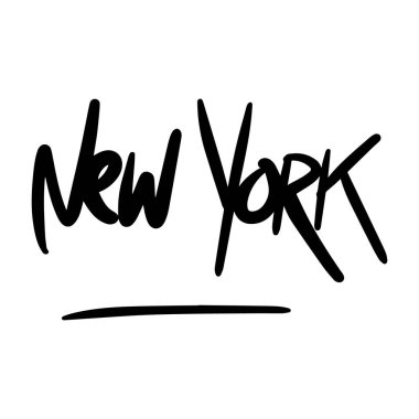 new york vector Handwritten text on isolated white baground vector hand written lettering