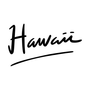 hawai vector Handwritten text on isolated white baground vector hand written lettering