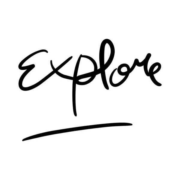 Explore Vector Handwritten Text Isolated White Baground Vector Hand Written — Stockvektor