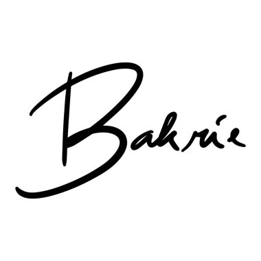 İzole edilmiş beyaz baground vektör el yazısı harfleri üzerine bakrie vektörü metni