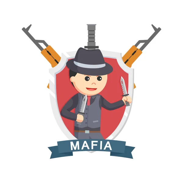 Cuchillo Mafia Emblema Diseño — Archivo Imágenes Vectoriales