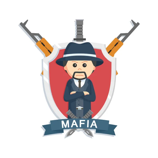 Mafia Boss Emblem Design — Stock Vector