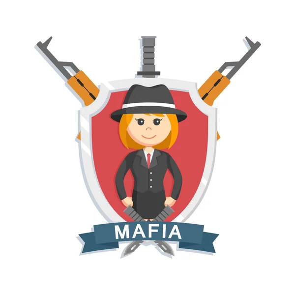 Mafia Girl Emblem Design — Stockvektor