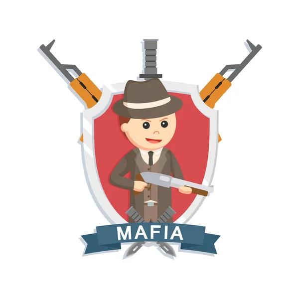 Shotgun Mafia Emblem Design — Stock Vector