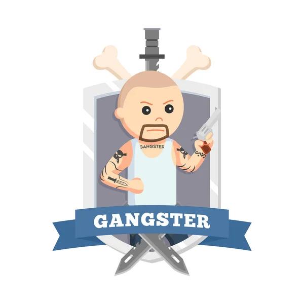 Σχεδιασμός Bald Gangster Emblem — Διανυσματικό Αρχείο