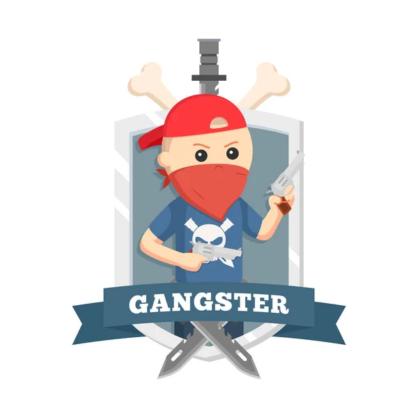Mütze Gangster Emblem Design — Stockvektor