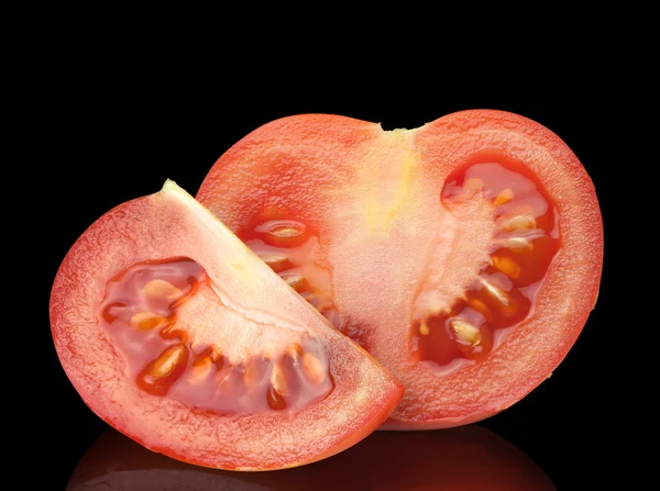 Połowa i kwartale pomidor — Zdjęcie stockowe