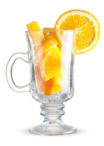 Glas mit Orange — Stockfoto