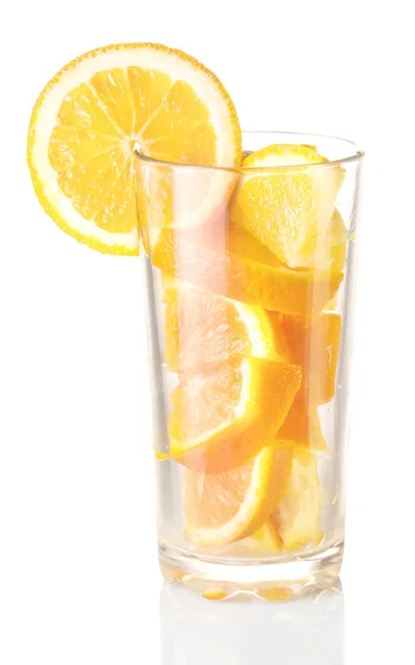 Glass with orange — Stock Photo, Image