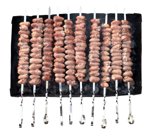 Kebab from chicken hearts — Stock Photo, Image