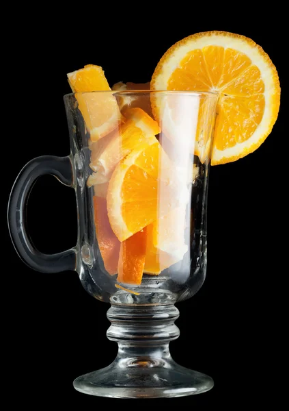 Glas mit Orange — Stockfoto