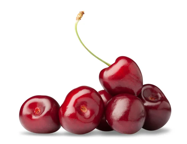 Горсть красной вишни — стоковое фото