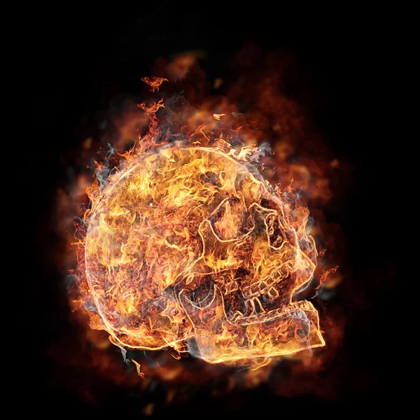 Crânio em chamas — Fotografia de Stock