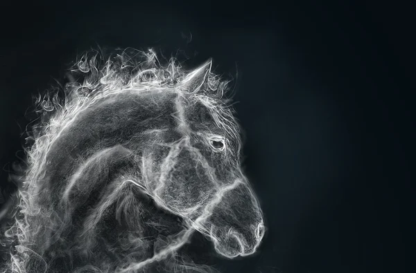 Häst från en rök — Stockfoto