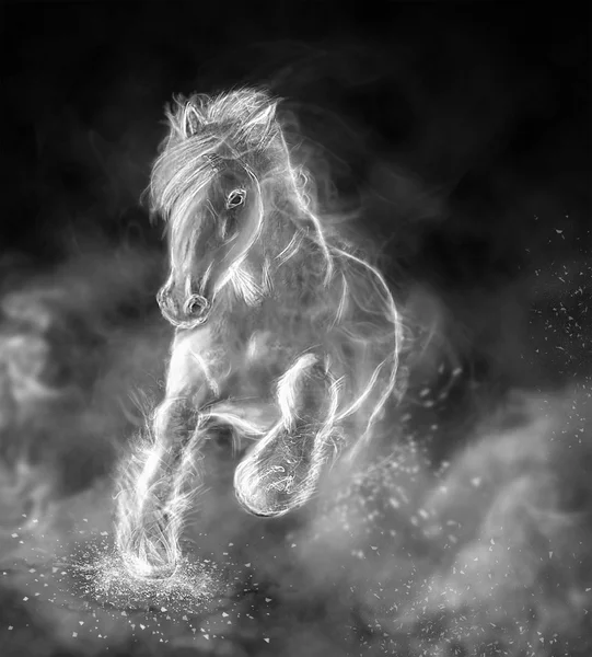 Stallion running on clouds — Stock Photo, Image