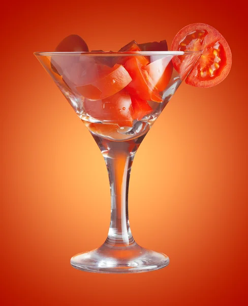 Martini sklo s rajčaty — Stock fotografie