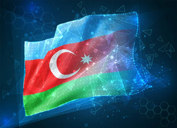 Αζερμπαϊτζάν Vector Flag Εικονικό Αφηρημένο Τρισδιάστατο Αντικείμενο Από Τριγωνικά Πολύγωνα — Διανυσματικό Αρχείο