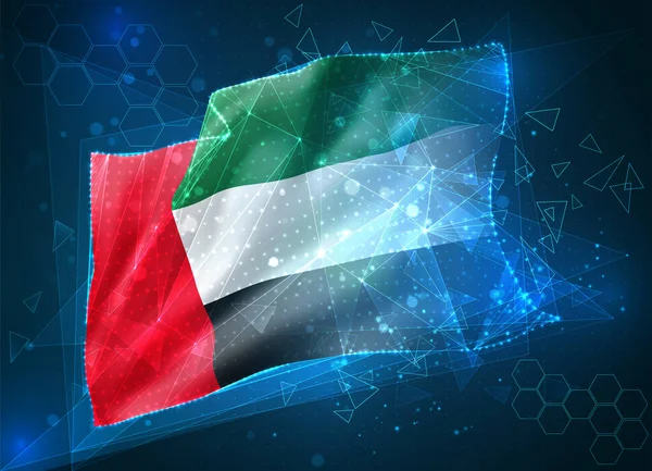 Zjednoczone Emiraty Arabskie Flaga Wektora Wirtualny Abstrakcyjny Obiekt Trójkątnych Wielokątów — Wektor stockowy