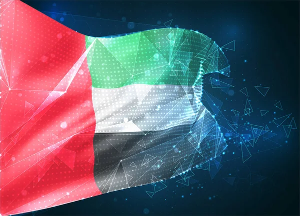 Egyesült Arab Emírségek Vektor Zászló Virtuális Absztrakt Objektum Háromszögletű Sokszögből — Stock Vector