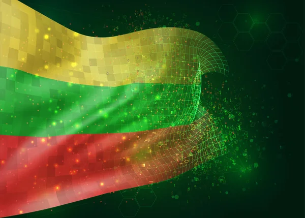 Bulgaria Vector Bandera Sobre Fondo Verde Con Polígonos Números Datos — Vector de stock