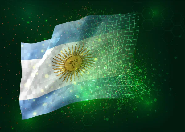 Argentina Vetor Bandeira Fundo Verde Com Polígonos Números Dados —  Vetores de Stock