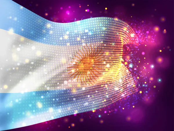 Argentina Vetor Bandeira Fundo Roxo Rosa Com Iluminação Flares —  Vetores de Stock