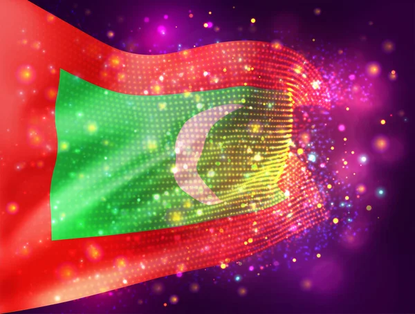 Maldivler Pembe Arkaplanda Işık Fişeklerle Vektör Bayrağı — Stok Vektör
