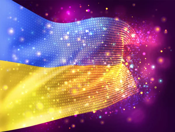 Україна Векторний Прапор Рожевому Пурпуровому Фоні Освітленням Спалахами — стоковий вектор