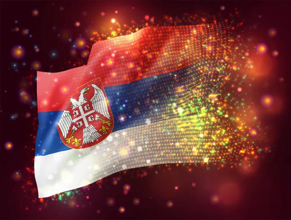 Sırbistan Pembe Arka Planda Işık Fişeklerle Vektörü — Stok Vektör
