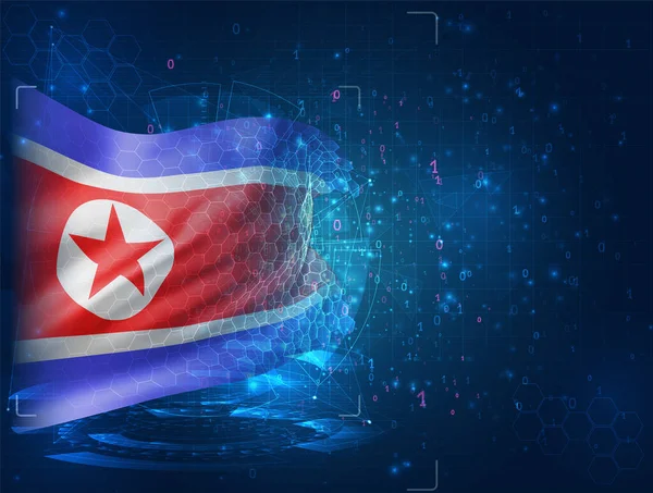 Korea Vector Flag Blue Background Hud Interface — 图库矢量图片