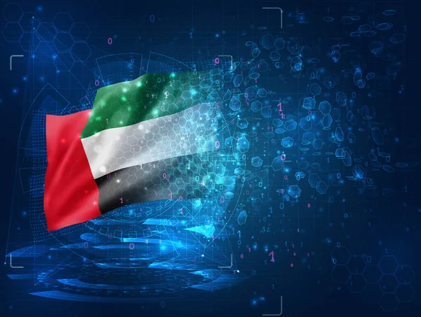 Egyesült Arab Emírségek Vektor Zászló Kék Háttér Hud Interfészek — Stock Vector