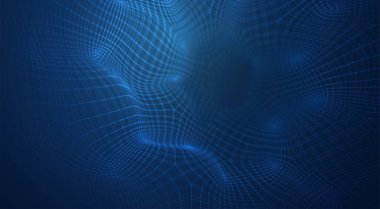 3d çokgen ağ, bükülmeler, dalgalar ve akışların mavi vektör arkaplanı