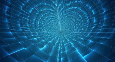 Soyut 3d vektör arkaplanı. uzay ışıkları, tünel ve kasırgalar.