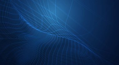3d çokgen ağ, bükülmeler, dalgalar ve akışların mavi vektör arkaplanı
