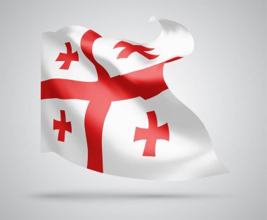 Georgia, rüzgarda dalgalanan ve eğilen vektör bayrağı. 