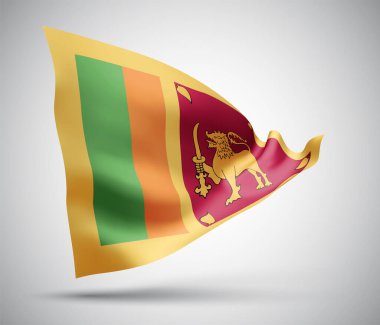 Sri Lanka, vektör 3d bayrağı beyaz arkaplanda izole edildi