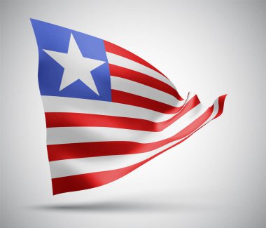 Liberya ve 3d vektör bayrağı beyaz arkaplanda izole edildi